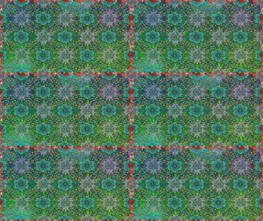 Çiçeklerle suluboya desenli çiçek deseni. Yeşil renkli Asya tekstili. Raster illüstrasyonu.