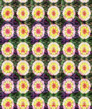 Raster illüstrasyonu. Şirin çiçekli eskiz deseni ve yeşil renkli yapraklar, suluboya çiçek deseni, duvar kağıdı, kart veya kumaş için fayanslı.