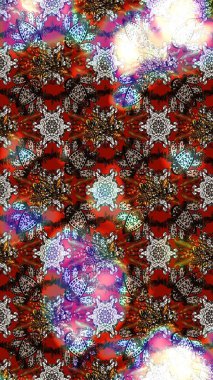 Nazik romantik baskı. Bahar mevsimi. Kahverengi, kırmızı ve nötr renklerde çiçekler. Tatil havası. Raster güzel bir çiçek deseni çiziyor..