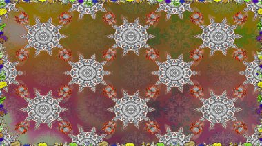 Çiçekli el, pürüzsüz desen çizmiş. Modern gelişim kahverengi ve gri raster arka plan duvar kâğıdı illüstrasyonu klasik çizgili iz sürme desenli çiçekler, çiçekli süsler.