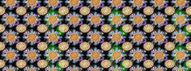 Raster illüstrasyonu. Yumuşak, bahar çiçekleri siyah renklerde. Raster çiçekleri klasik tarzda çizilmiş. Çiçekli yumuşak çizim deseni.