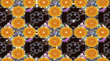 Eskiz Vintage Çiçek Deseni. Raster Kalça dokusu deseni.