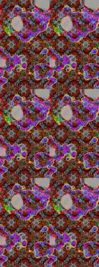 Raster illüstrasyonundaki çiçek desenli çizim. Renkli Bahar Teması eskiz kalıbı. Süslü kumaş deseni. Düz Çiçek Elementleri Tasarımı.