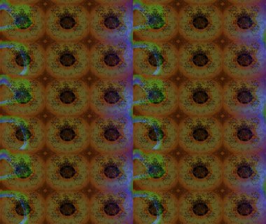 Raster illüstrasyonundaki çiçek desenli çizim. Kahverengi renkte çiçekler.