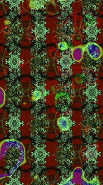 Çiçek deseni. Raster illüstrasyonu. Renkli Bahar Teması eskiz kalıbı. Chichi 'nin kumaş kalıbını çiz. Düz Çiçek Elementleri Tasarımı.