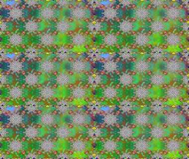 Güzel kumaş deseni. Zentangle soyut çiçekleri. Renkli Bahar Temalı Kusursuz Arkaplan. Karalama çiçeği. Raster illüstrasyonu. Düz Çiçek Elementleri Tasarımı.