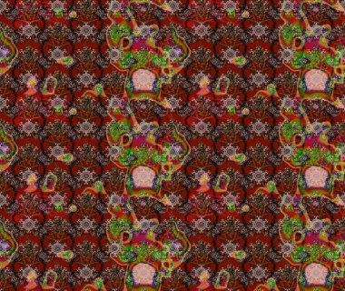 Çiçekli el çizimi çizimi deseni. Modern gelişim kahverengi, kırmızı ve nötr raster arka plan duvar kâğıdı illüstrasyonlu klasik çizgi çizgisi, desenli desenli çiçekler, çiçekli süsler..