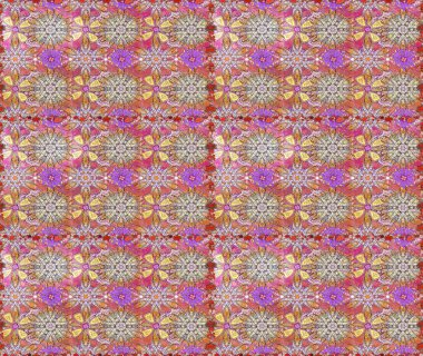 Kusursuz dekoratif arka plan, çiçek mandala. Çiçek. Tarafsız ve pembe renklerde. Raster illüstrasyonu.