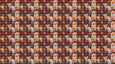 Robot resim. Küçük çiçekte güzel bir desen. Küçük renkli çiçekler. Çiçekli bahar çiçekleri. Motley illüstrasyonu. Moda baskıları için zarif bir şablon.