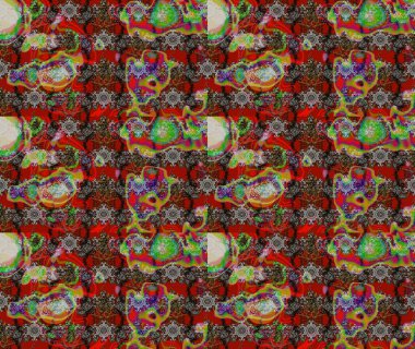 Kumaş, duvar kağıdı ve kağıt üzerine baskı yapmak için gelişen arka plan. Moda arka planında parlak buketler. Eski usul küçük çiçekli şirin bir eskiz deseni. Raster illüstrasyonu.