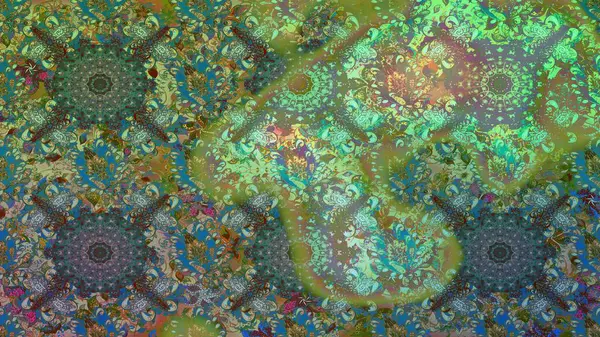 Güzel suluboya çiçekler, parlak resimler ilham verici yeşil ve mavi çiçek desenli kusursuz arka plan. Raster..