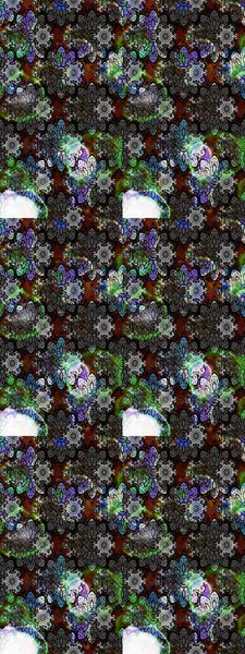 Gri renkli etnik çiçekli zarif eskiz deseni. Asya Tekstil 'inde Raster Çiçek İllüstrasyonu.