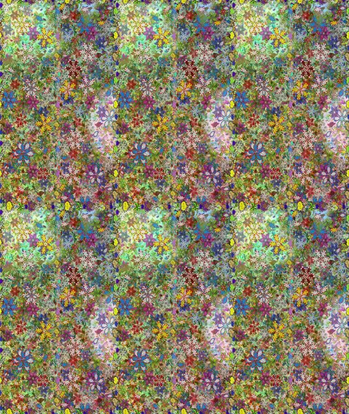 Moda baskıları için zarif bir şablon. Çiçekli bahar çiçekleri. Küçük çiçekte güzel bir desen. Motley illüstrasyonu. Küçük renkli çiçekler..