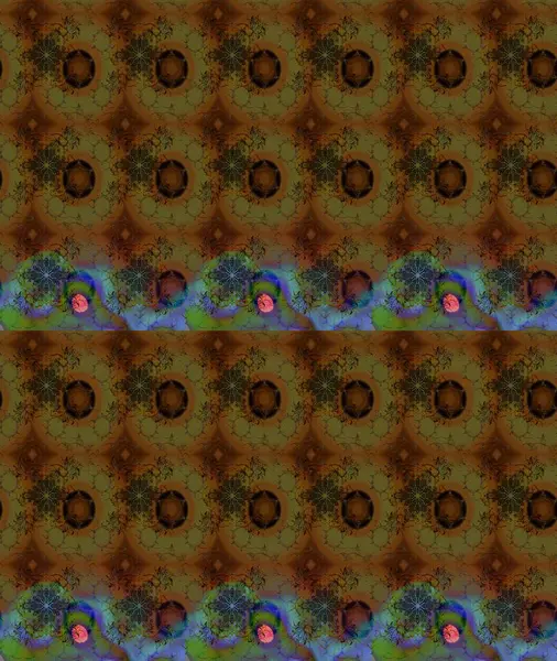 Çiçek desenli çizim. Raster illüstrasyonu. Raster illüstrasyonu. Kahverengi renkli çiçekler. Asya tekstil tarzında.