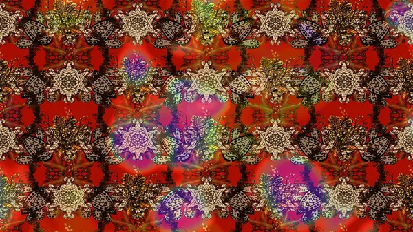 Raster. Düz Çiçek Elementleri Tasarımı. Renkli Bahar Teması çizim şablonu.