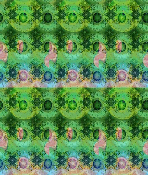 Çiçekli yeşil renkte bir çiçek deseni çiz. Suluboya tarzında yeşil renkte çiçekler.