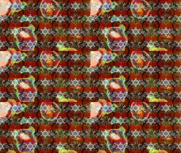 Asya tekstil tarzında. Çiçekler kahverengi, kırmızı ve gri renklerde. Raster illüstrasyonu. Raster illüstrasyonu. Çiçek desenini çiz.