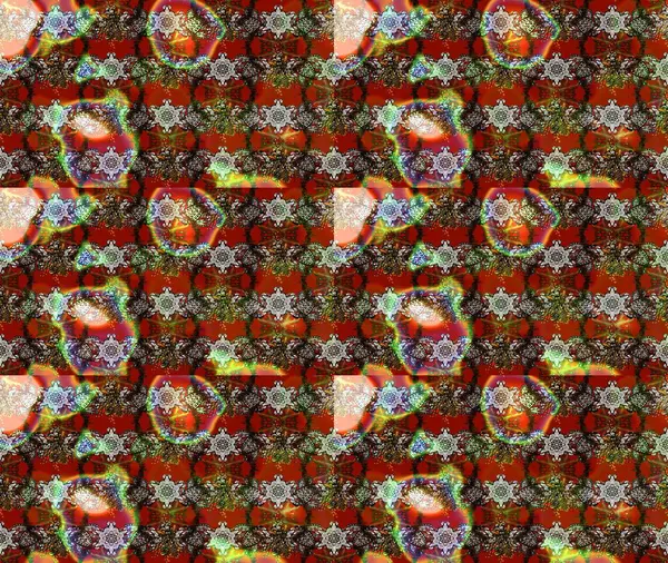 Asya tekstil tarzında. Çiçekler kahverengi, kırmızı ve gri renklerde. Raster illüstrasyonu. Raster illüstrasyonu. Çiçek desenini çiz.