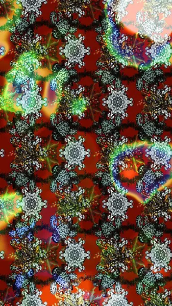 Raster deseni. Kahverengi, kırmızı ve gri renklerde. Küçük çiçekteki sevimli çiçek deseni. Raster illüstrasyonu. Soyut çiçek çizim kalıbı arkaplanı.