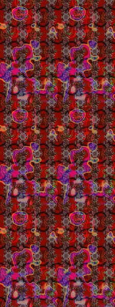 Kırmızı, kahverengi ve siyah renkli şirin çiçek desenleri. Renkli Bahar Teması eskiz kalıbı. Düz Çiçek Elementleri Tasarımı. Raster Modaya uygun kumaş deseni.