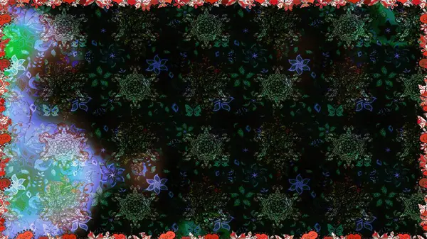 Sevimli küçük çiçek desenle. Raster resim. Çiçek desenli çiçek ve yaprakları ile.