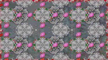 Renkli unsurlarla hareketli arka plan görüntüleri. Çiçekler. Eski model. Bayrak tarzı. Video kaydı. Şablon. Döngü. Kusursuz.. 