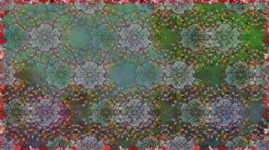 Renkli unsurlarla hareketli arka plan görüntüleri. Çiçekler. Eski model. Bayrak tarzı. Video kaydı. Şablon. Döngü. Kusursuz.. 