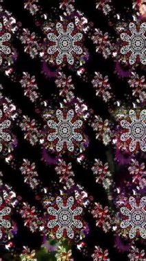 Renkli unsurlarla hareketli arka plan görüntüleri. Çiçekler. Eski model. Bayrak tarzı. Video kaydı. Şablon. Döngü. Kusursuz.. 