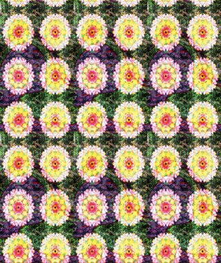 Raster illüstrasyonu. Şirin çiçekli eskiz deseni ve yeşil renkli yapraklar, suluboya çiçek deseni, duvar kağıdı, kart veya kumaş için fayanslı.