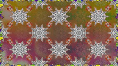 Çiçekli el, pürüzsüz desen çizmiş. Modern gelişim kahverengi ve gri raster arka plan duvar kâğıdı illüstrasyonu klasik çizgili iz sürme desenli çiçekler, çiçekli süsler.