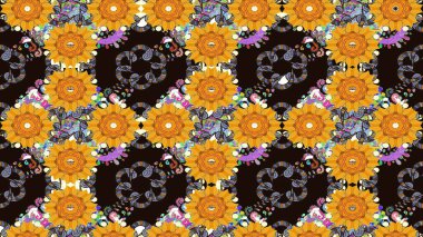 Eskiz Vintage Çiçek Deseni. Raster Kalça dokusu deseni.