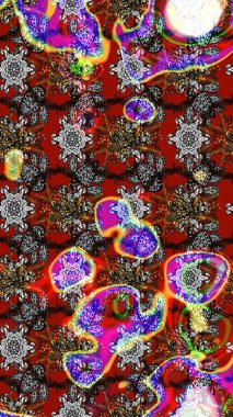 Renkli Bahar Teması eskiz kalıbı. Raster güzel kumaş deseni çiziyor. Düz Çiçek Elementleri Tasarımı. Çiçek deseni.