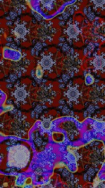 Düz Çiçek Elementleri Tasarımı. Kahverengi, mor ve kırmızı renkte çiçekler. Renkli Bahar Teması eskiz kalıbı. Raster illüstrasyonu. Çiçekli çiçek deseni, suluboya..