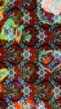 Raster deseni. Kahverengi, kırmızı ve gri renklerde. Küçük çiçekteki sevimli çiçek deseni. Raster illüstrasyonu. Soyut çiçek çizim kalıbı arkaplanı.