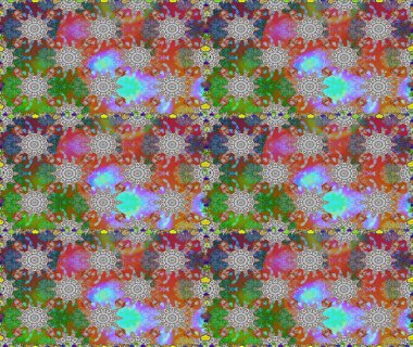 Gri ve kahverengi renkli şirin çiçekler. Raster illüstrasyonu. Moda baskısı, albüm, ambalaj kağıdı ve duvar kağıdı için zarif dekoratif süslemeler. Küçük çiçekli basit, pürüzsüz desen..