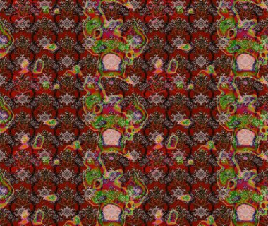 Çiçekli el çizimi çizimi deseni. Modern gelişim kahverengi, kırmızı ve nötr raster arka plan duvar kâğıdı illüstrasyonlu klasik çizgi çizgisi, desenli desenli çiçekler, çiçekli süsler..