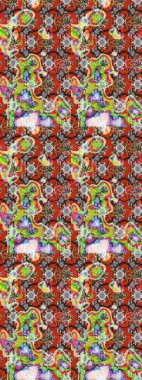 Tarafsız, gri ve kırmızı renkte çiçekler. Raster illüstrasyonu. Çiçek desenli eskiz, vuruşlar, sıçramalar, yaz çiçekleri..