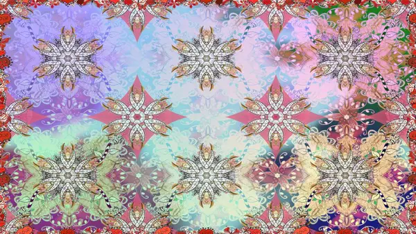 Raster illüstrasyonu. Bahar çiçekli, dikişsiz, sevimli çiçek deseni. Güzel kumaş deseni.