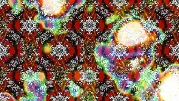 Raster deseni. Raster illüstrasyonu. Küçük çiçekteki sevimli çiçek deseni. Gri, kahverengi ve kırmızı renkte yaz çiçekleri.