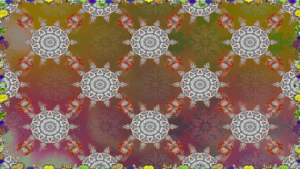 Çiçekli el, pürüzsüz desen çizmiş. Modern gelişim kahverengi ve gri raster arka plan duvar kâğıdı illüstrasyonu klasik çizgili iz sürme desenli çiçekler, çiçekli süsler.