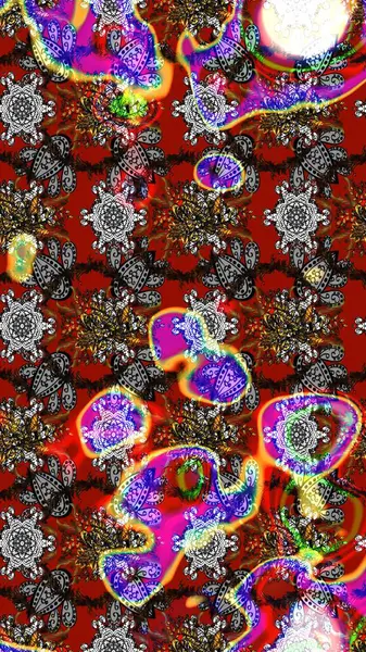 Renkli Bahar Teması eskiz kalıbı. Raster güzel kumaş deseni çiziyor. Düz Çiçek Elementleri Tasarımı. Çiçek deseni.