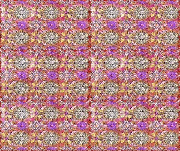 Kusursuz dekoratif arka plan, çiçek mandala. Çiçek. Tarafsız ve pembe renklerde. Raster illüstrasyonu.