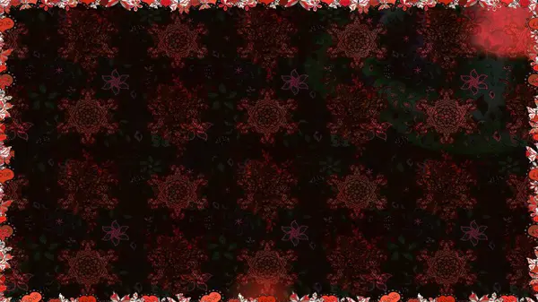 Kabile sanatı boho baskısı, klasik çiçek arkaplanı. Soyut etnik raster kusursuz desen. Arkaplan dokusu, duvar kağıdı, siyah ve kahverengi renkli çiçek teması.