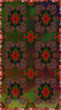 Raster. Eski usul. Kusursuz bir geçmişi var. Tomurcukları çiçek olan sevimli bir çiçek deseni. Raster illüstrasyonu. Kumaş, tekstil ve duvar kağıdı baskısı için..