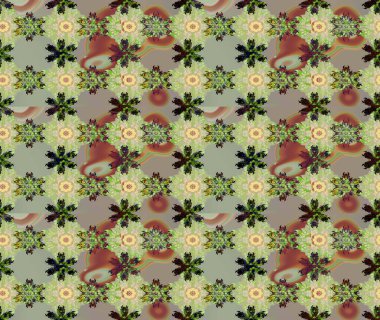 Çiçekli karalama şeklinde Raster çiçek deseni. Tarafsız renklerde yaz çiçekleri. Raster illüstrasyonu.