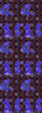 Çizim çiçek deseni duvar kâğıdı olarak kullanılabilir. Raster illüstrasyonu. Mor, mavi ve siyah renkte çiçekler.