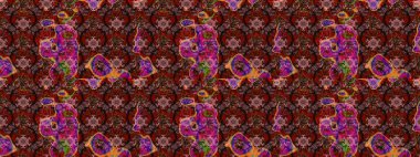 Kahverengi, kırmızı ve siyah renkler suluboya tarzında. Raster illüstrasyonu. Küçük çiçekli bahar deseni çiz.