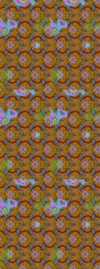 Küçük çiçekteki sevimli çiçek deseni. Çiçekler kahverengi, kırmızı ve yeşil renklerde.