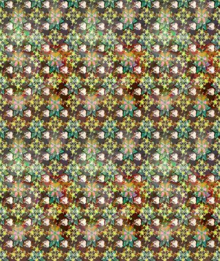 Hediye ambalaj kağıdı, tebrik kartları, posterler ve pankart tasarımı. Kahverengi renkli çiçekler. Raster düz çiçek çizim deseni.