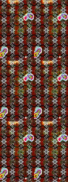 Raster illüstrasyonu. Gri, kahverengi ve kırmızı renklerde bahar çiçekleri. Çiçek ve yapraklı karalama şeklinde Raster çiçek deseni.